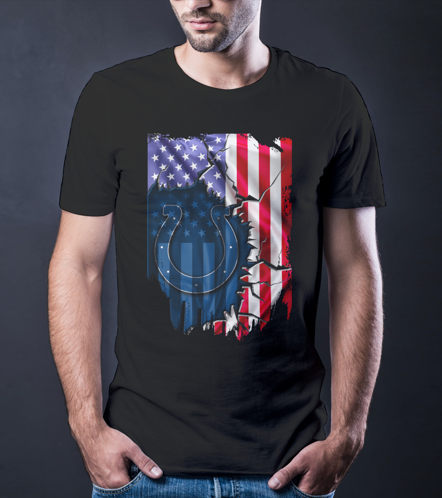 Indianapolis Colts American Flag Polo T-Shirt