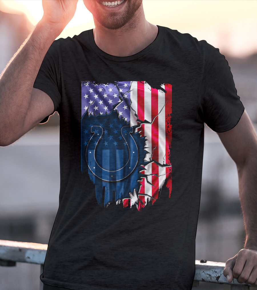 Indianapolis Colts American Flag Polo T-Shirt