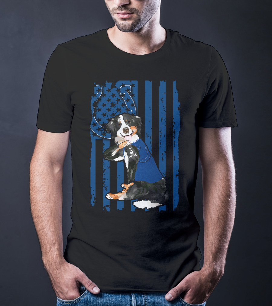 I Mom Border Collie Indianapolis Colts T-Shirt