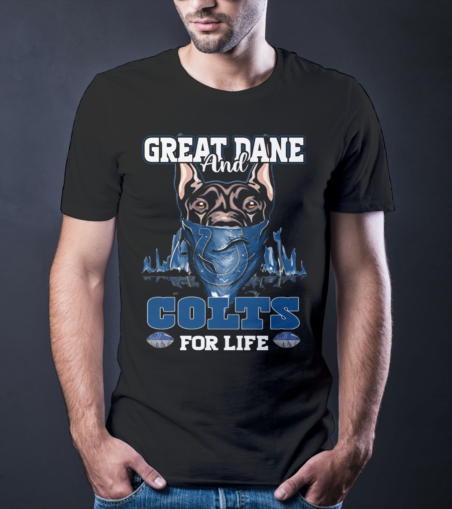 Great Dane And Colts For Life Indianapolis T-Shirt