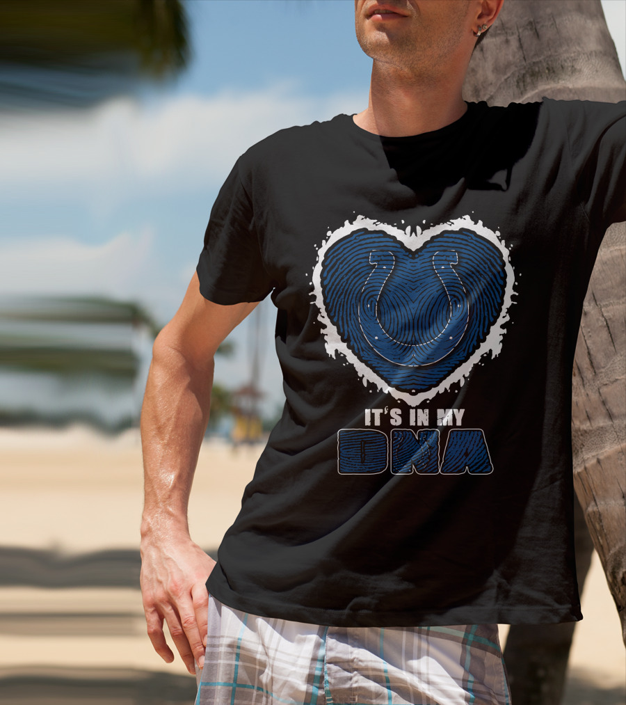 It's In My DNA Indianapolis Colts Heart Horseshoe T-Shirt