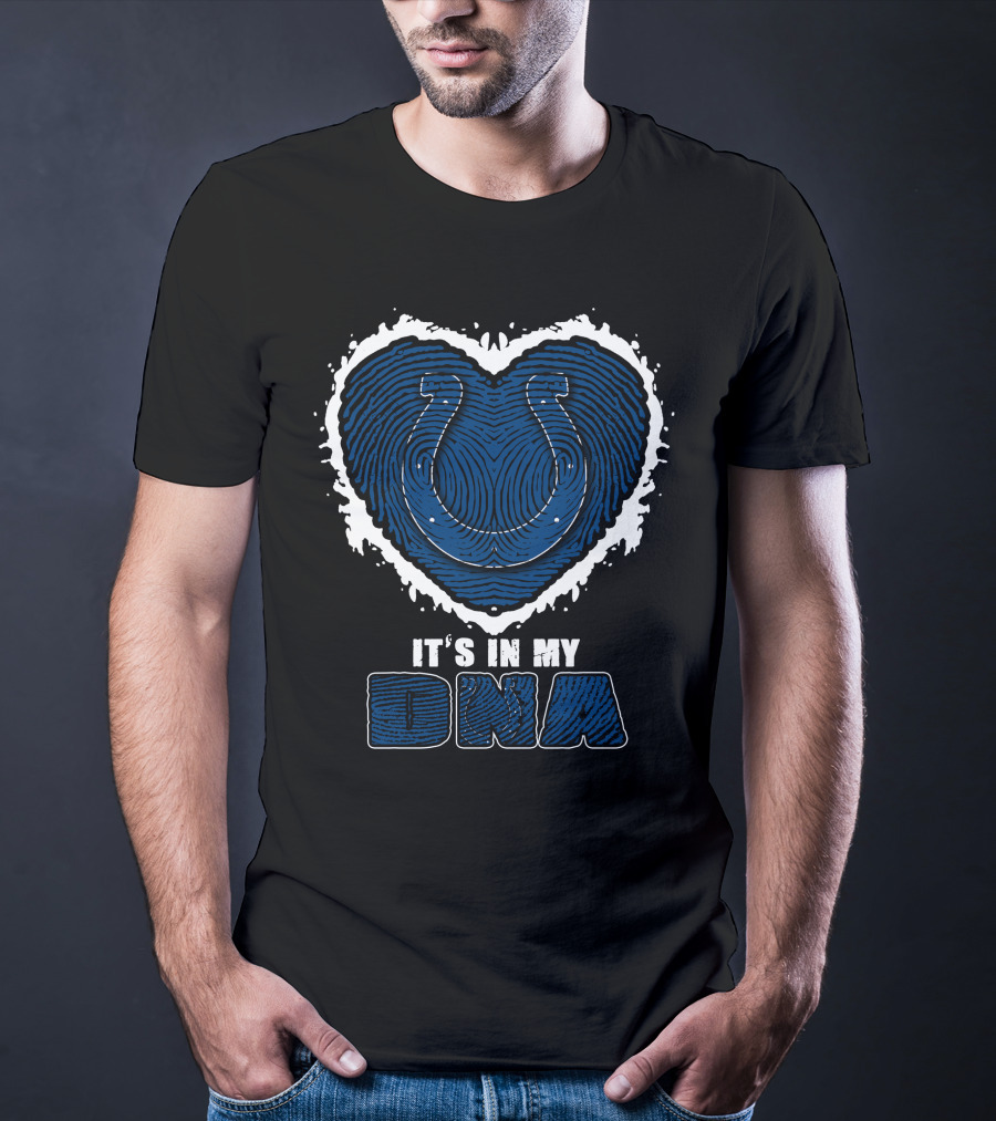 It's In My DNA Indianapolis Colts Heart Horseshoe T-Shirt