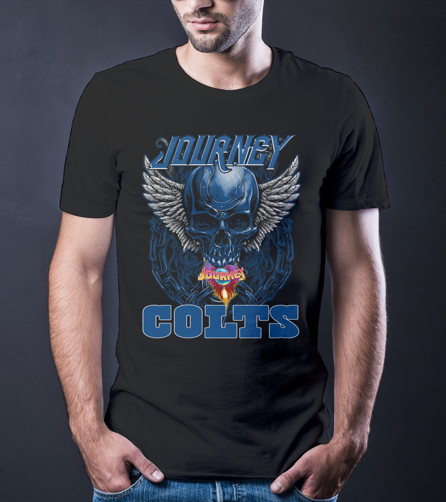 Journey Colts Skull Wings Chain Flame T-Shirt