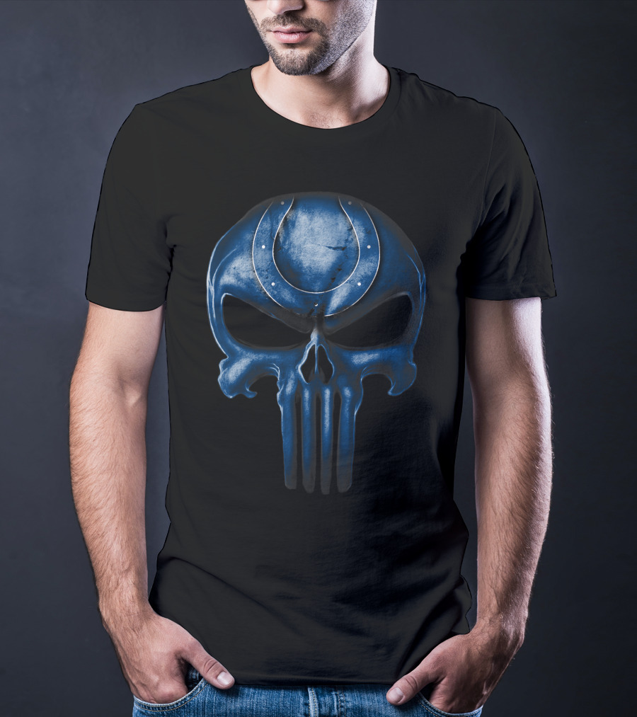 Indianapolis Colts Punisher Skull T-Shirt