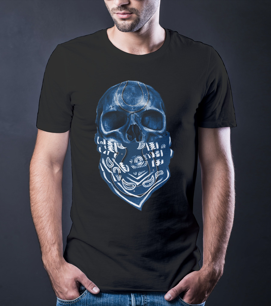 Indianapolis Colts Skull Bandana T-Shirt