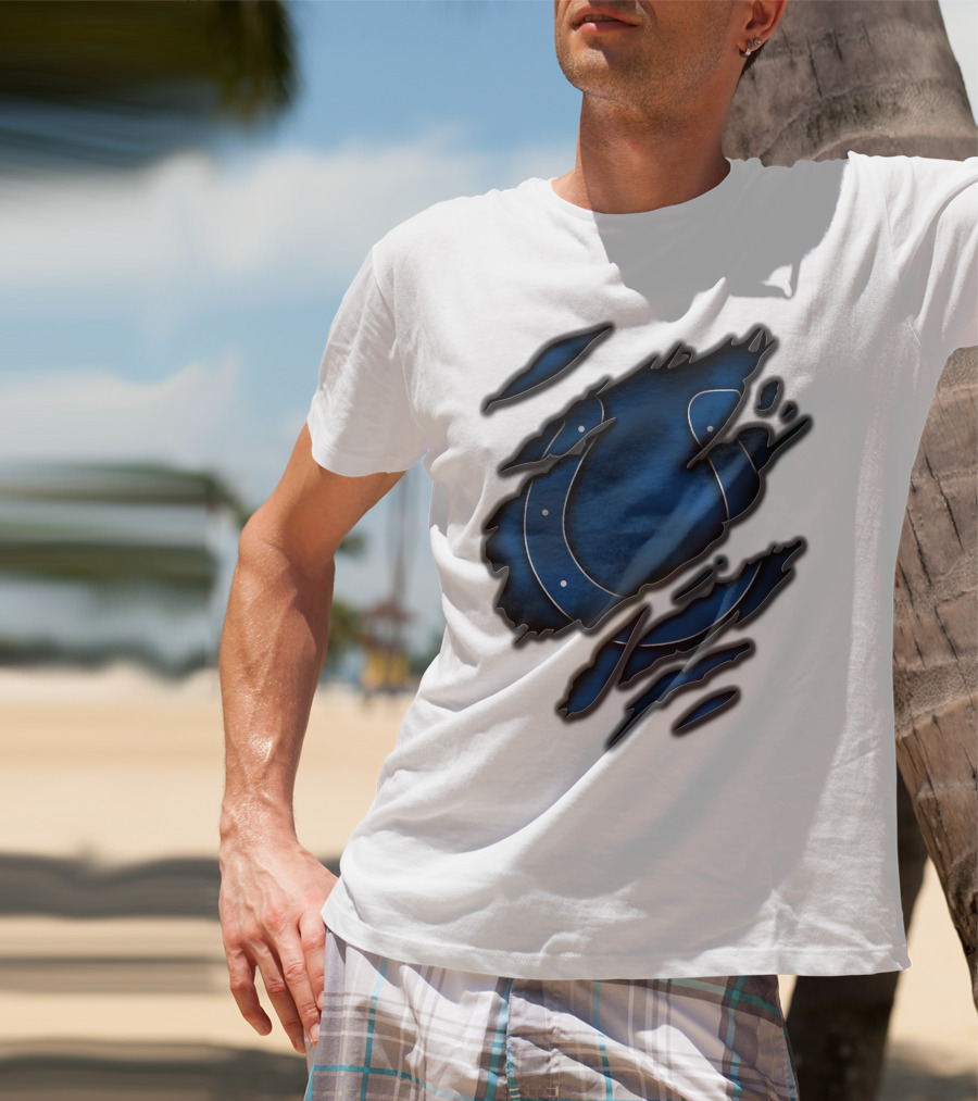 Torn Blue Horseshoe Indianapolis Colts T-Shirt