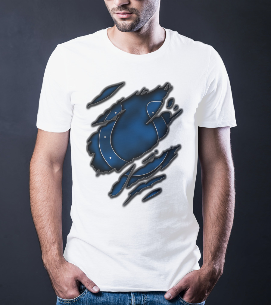 Torn Blue Horseshoe Indianapolis Colts T-Shirt