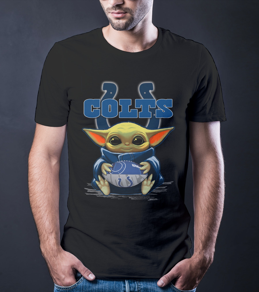 Colts Baby Yoda Football Fan Indianapolis Team T-Shirt