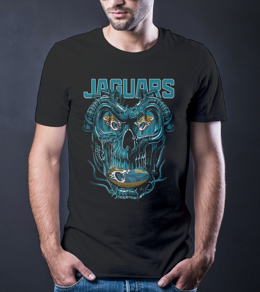 Jaguars Dragonskull Jaguar Heads Football Wilson T-Shirt