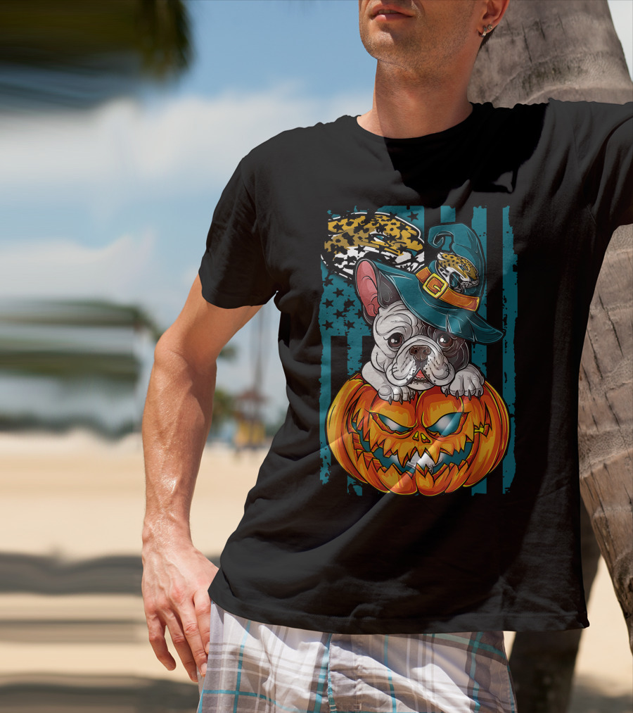 Hlw Bulldog Halloween Pumpkin Jacksonville Jaguars Hat T-Shirt