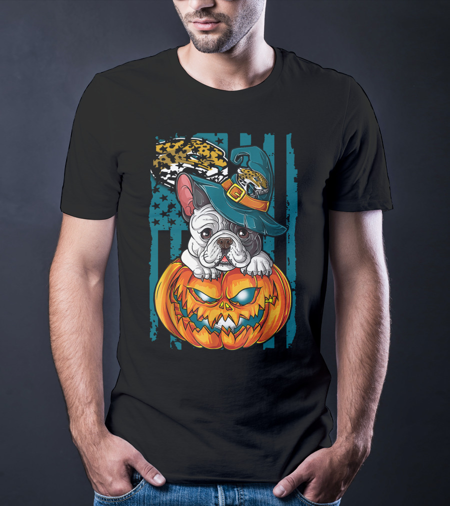 Hlw Bulldog Halloween Pumpkin Jacksonville Jaguars Hat T-Shirt