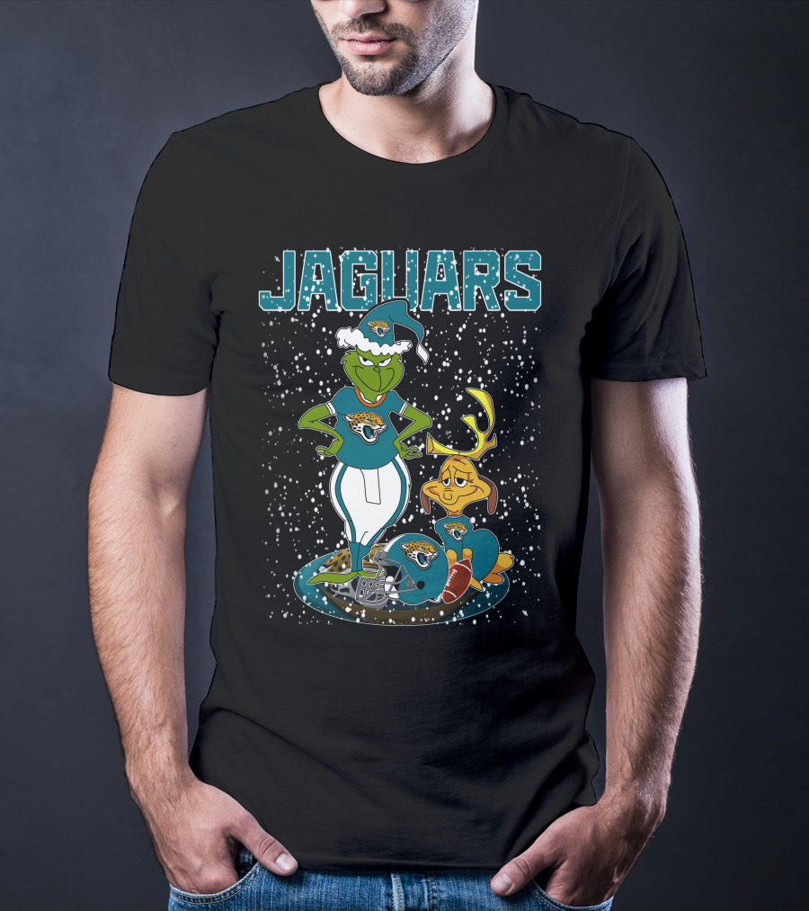Grinchxmas Jaguars Christmas Jacksonville Football Grinch And Max T-Shirt