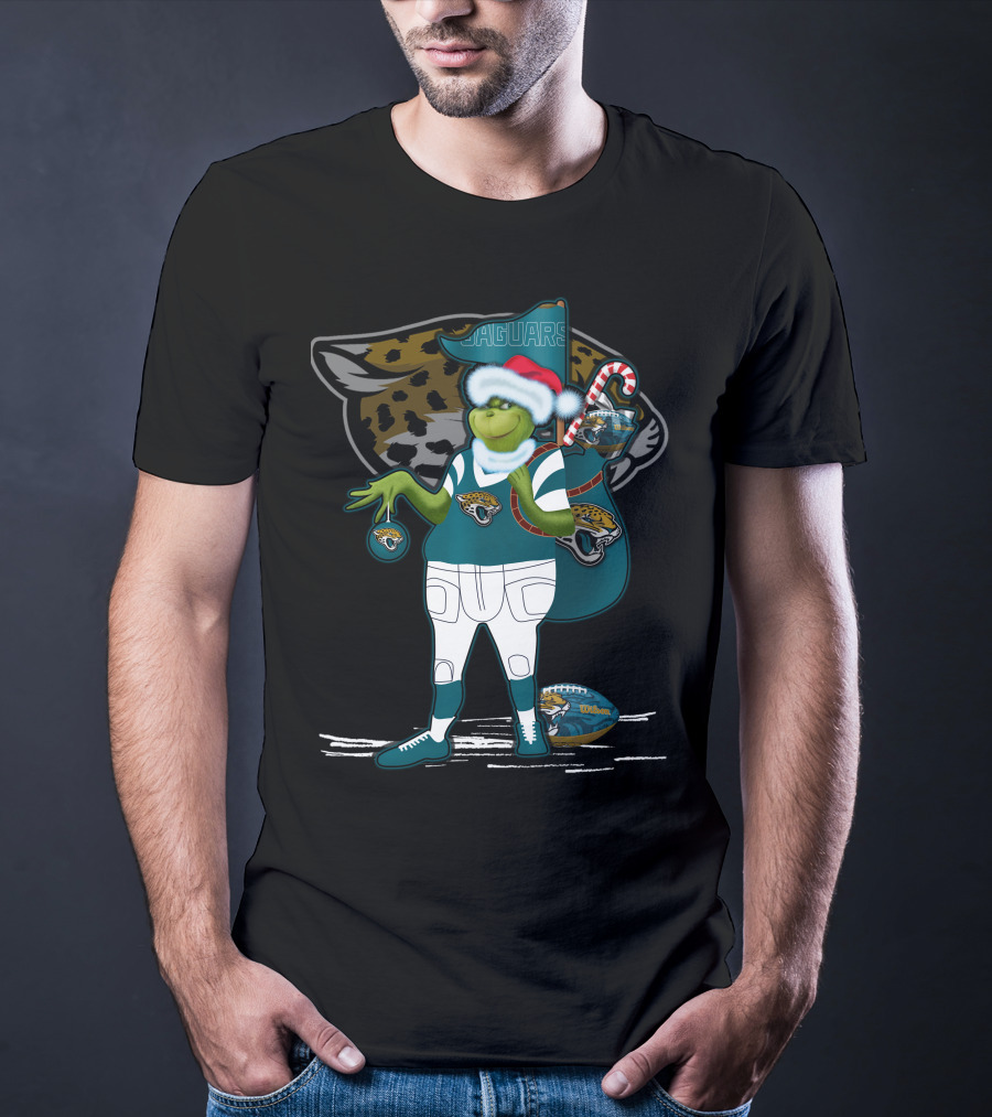 Grinchxmas Jacksonville Jaguars Holiday Football Fan Gear T-Shirt