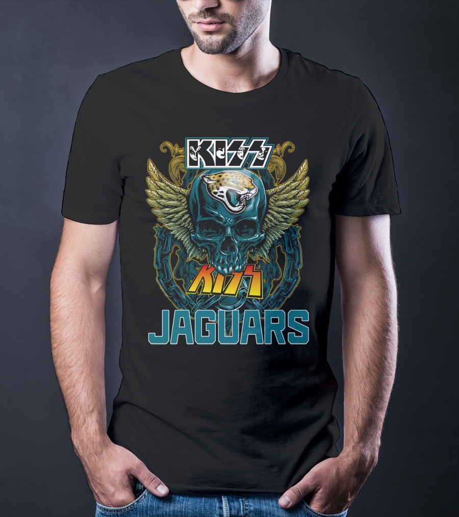 Kiss Jacksonville Jaguars Skull Wings T-Shirt
