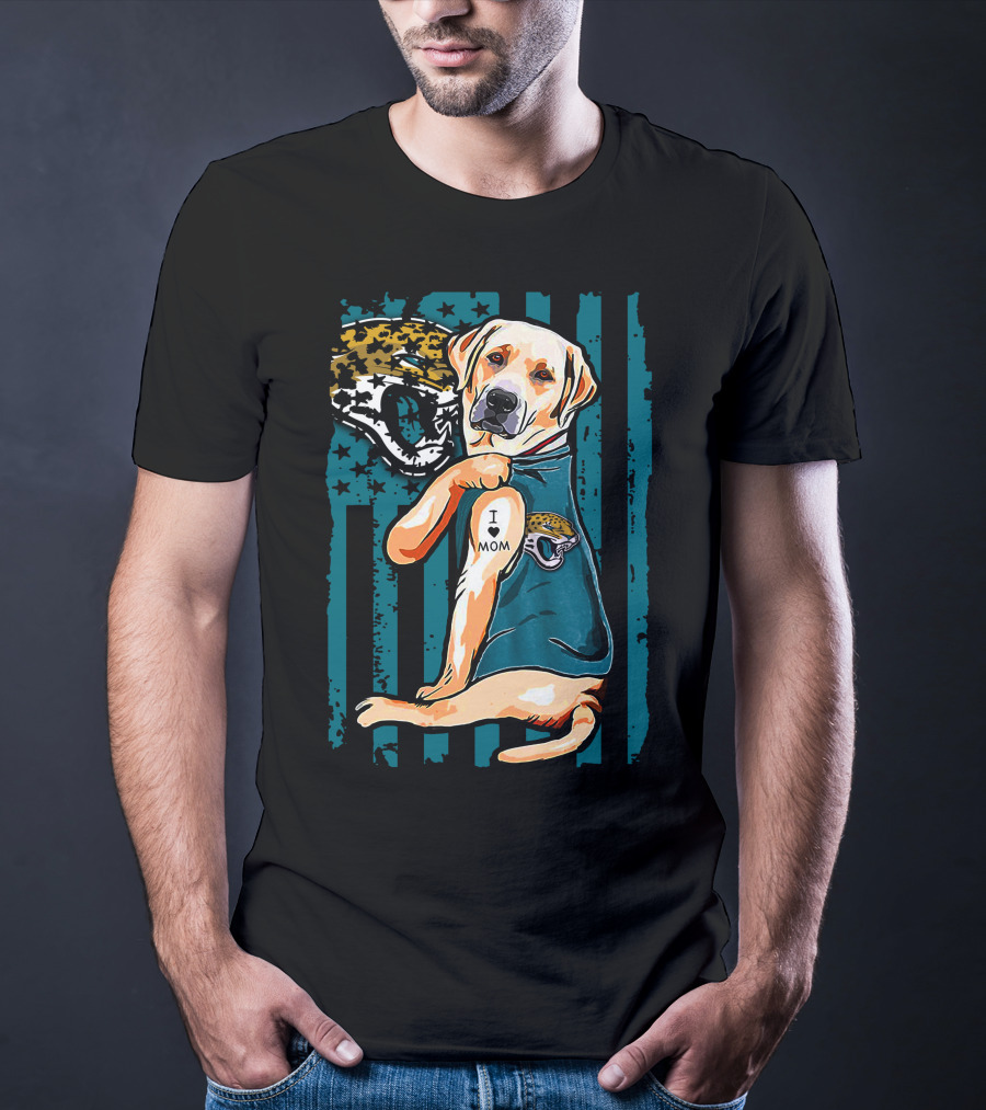 Labrador Retriever I Mom Jacksonville Jaguars Fan T-Shirt