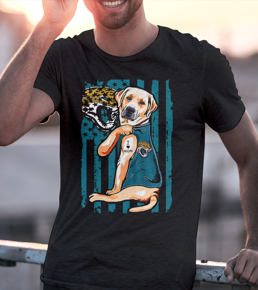 Labrador Retriever I Mom Jacksonville Jaguars Fan T-Shirt