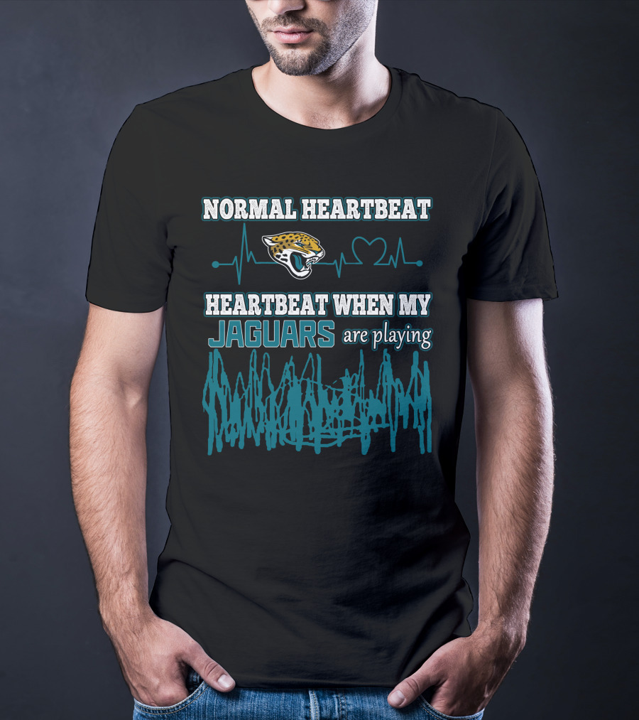 Normal Heartbeat Heartbeat When My Jaguars Are Playing Jacksonville Jaguars T-Shirt