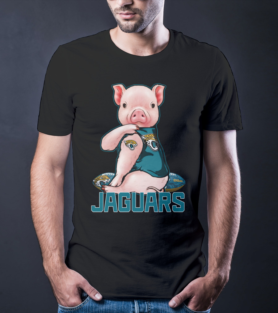 Pig Wearing Jacksonville Jaguars Football Jersey Jaguars T-Shirt