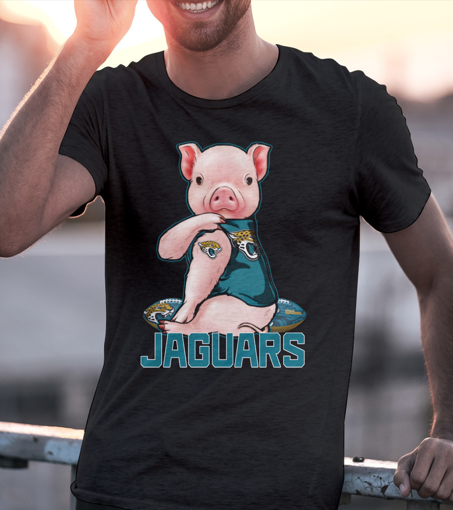 Pig Wearing Jacksonville Jaguars Football Jersey Jaguars T-Shirt