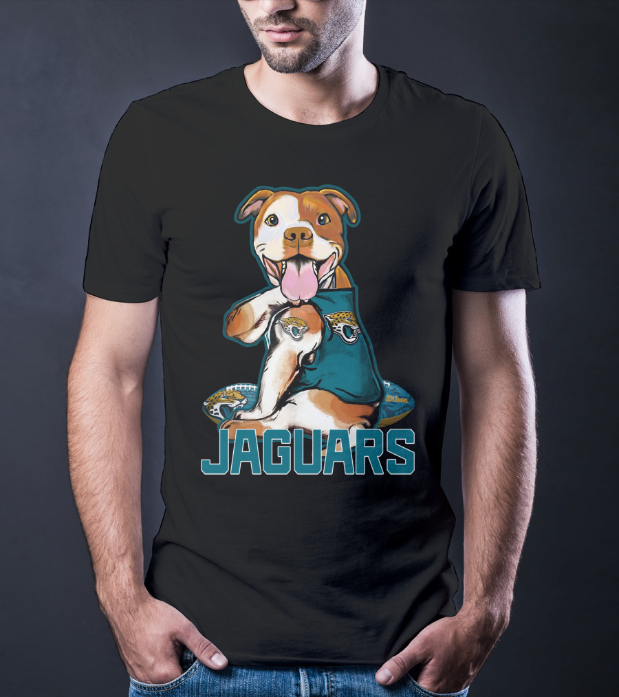 Jaguars Pitbull Mascot With Jacksonville Football T-Shirt