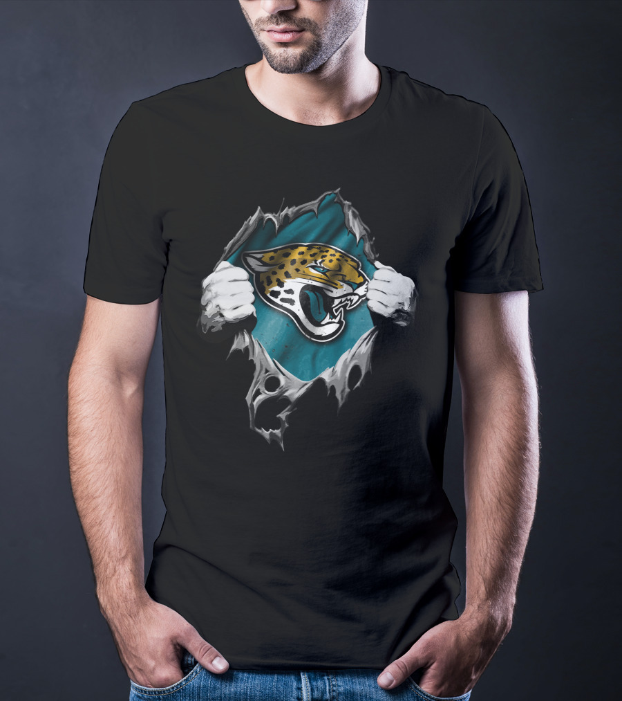 Torn Jacksonville Jaguars Ripped Jaguar T-Shirt