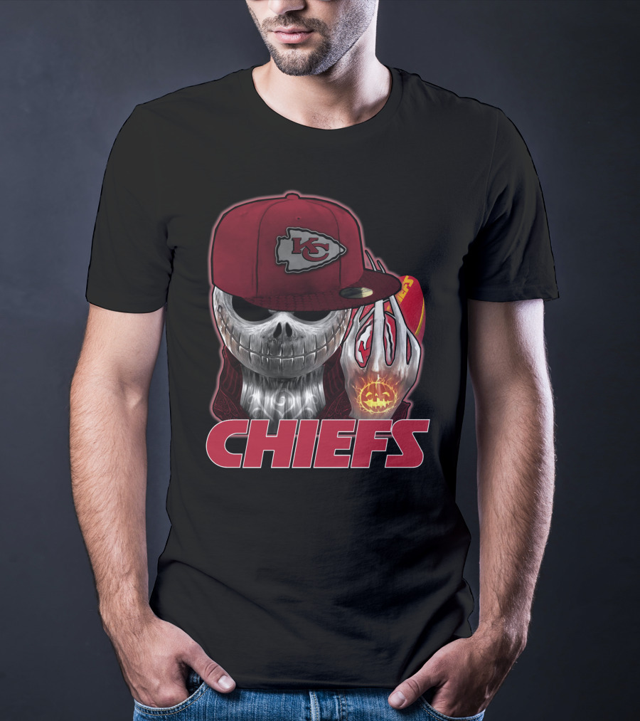Jackskull Kansas City Chiefs Halloween Skull Chiefs T-Shirt