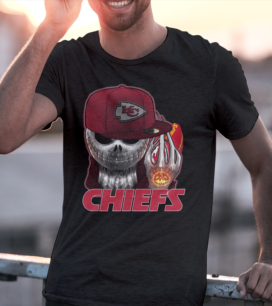 Jackskull Kansas City Chiefs Halloween Skull Chiefs T-Shirt