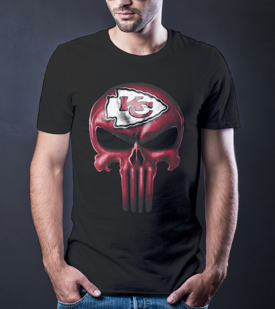 Kansas City Chiefs Skull T-Shirt