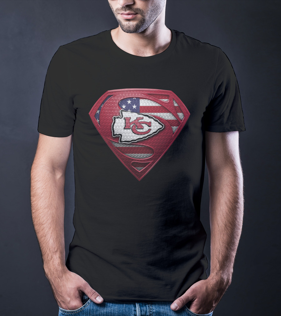 Kansas City Chiefs American Flag Superman T-Shirt