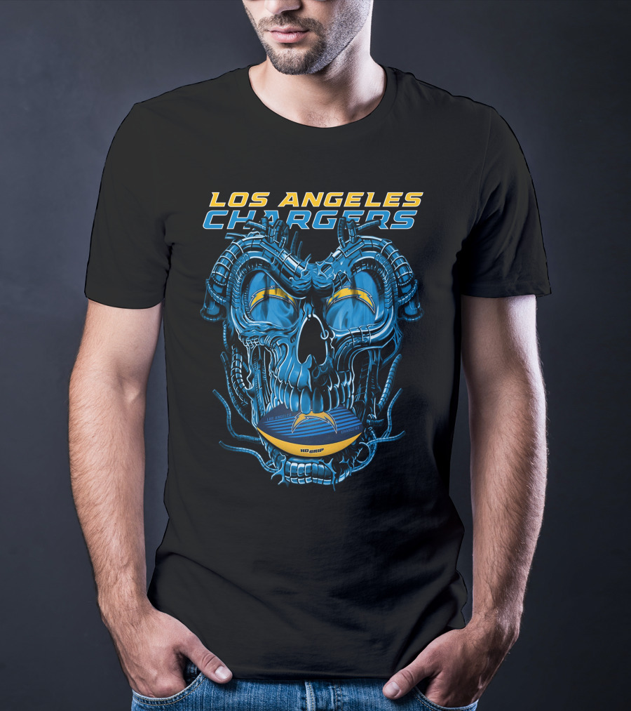 Los Angeles Chargers Dragonskull Official NFL Football T-Shirt