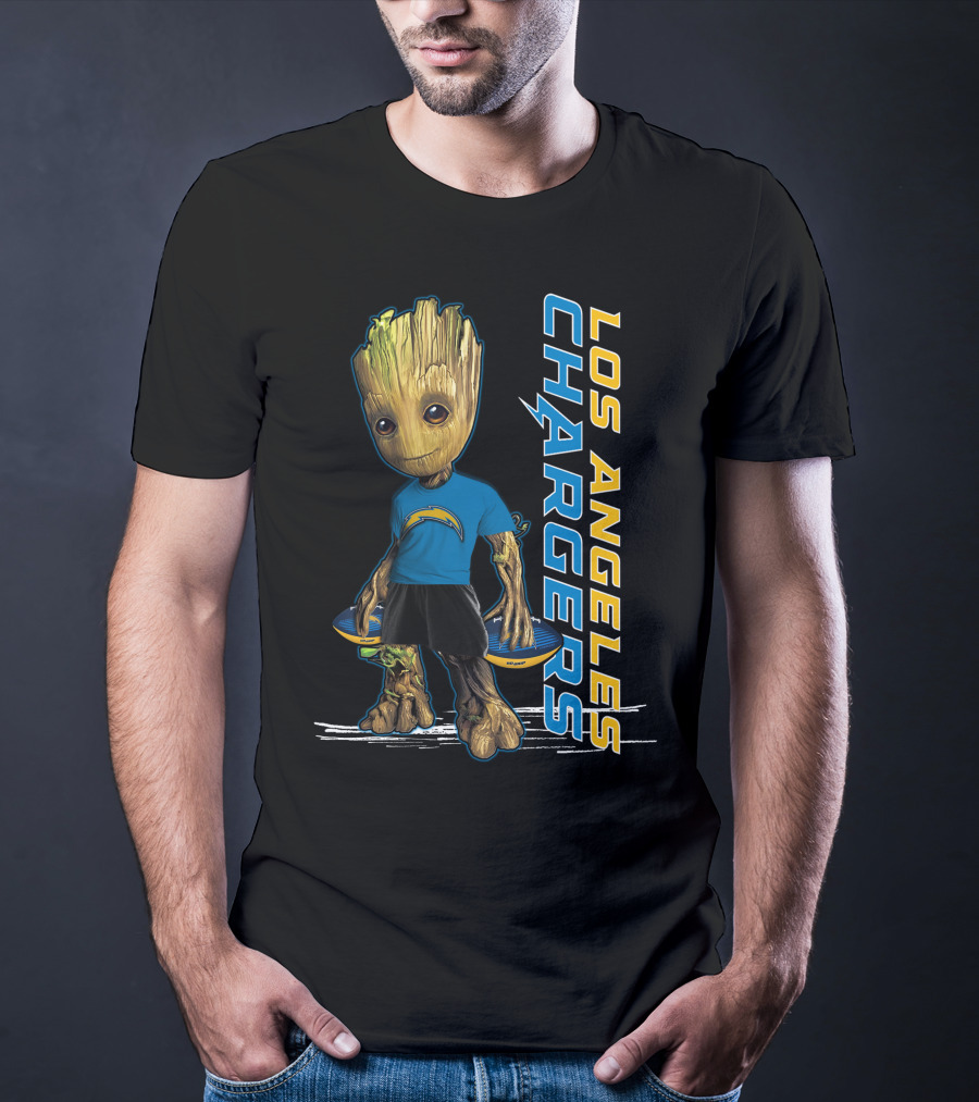 Groot Los Angeles Chargers Football Fan Character T-Shirt