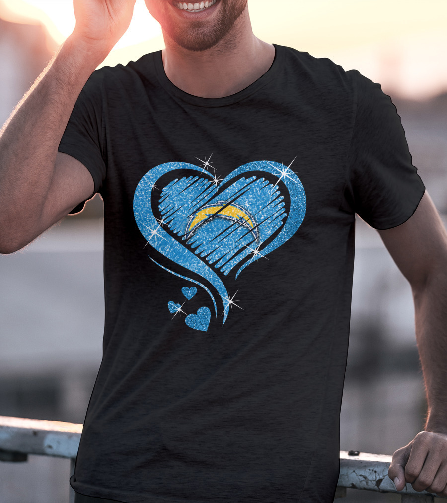 Heart Diamond Sparkle Los Angeles Chargers T-Shirt