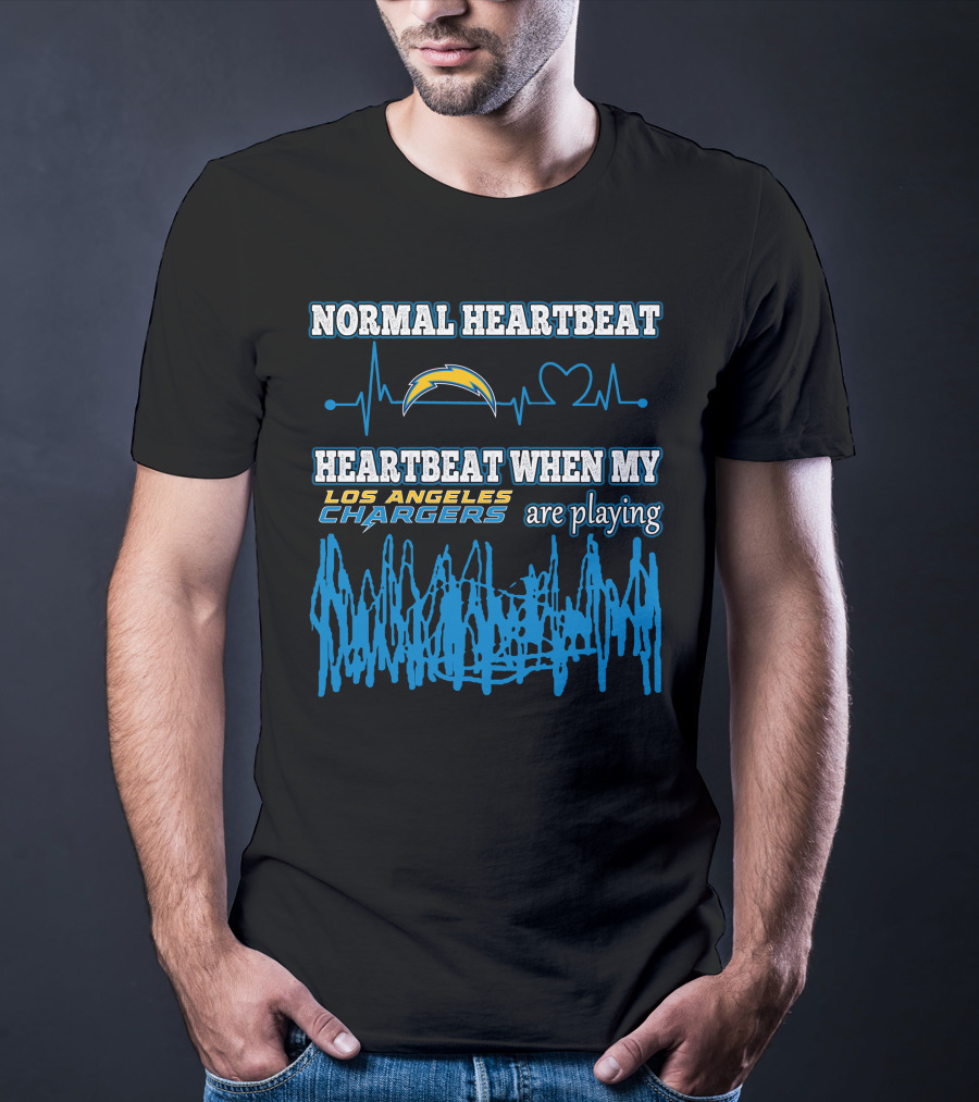 Normal Heartbeat Heartbeat When My Los Angeles Chargers Are Playing T-Shirt