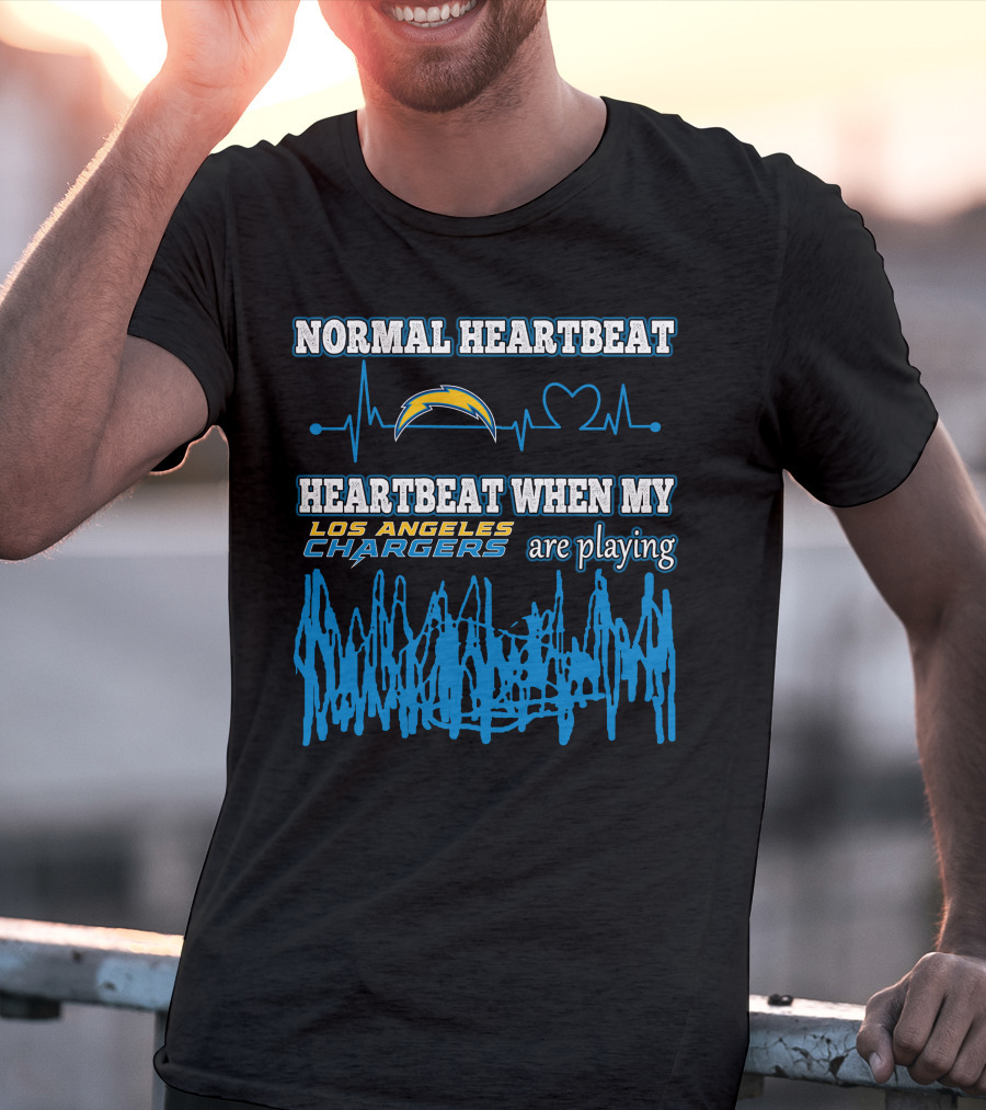 Normal Heartbeat Heartbeat When My Los Angeles Chargers Are Playing T-Shirt