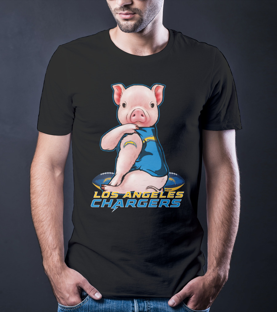 Los Angeles Chargers Pig Mascot Football T-Shirt