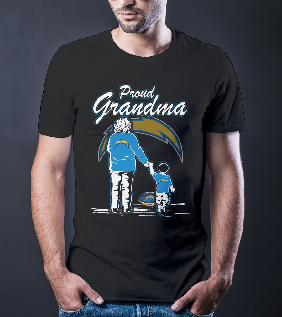 Proud Grandma Los Angeles Chargers Football Family T-Shirt