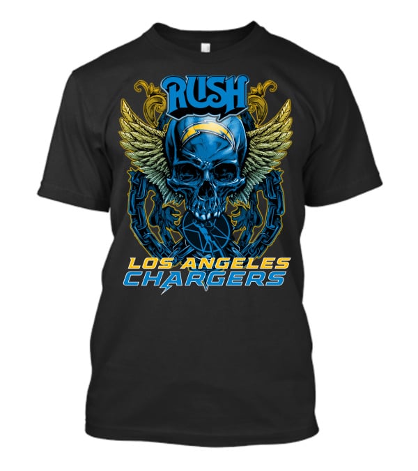 Rush Los Angeles Chargers Skull With Wings T-Shirt