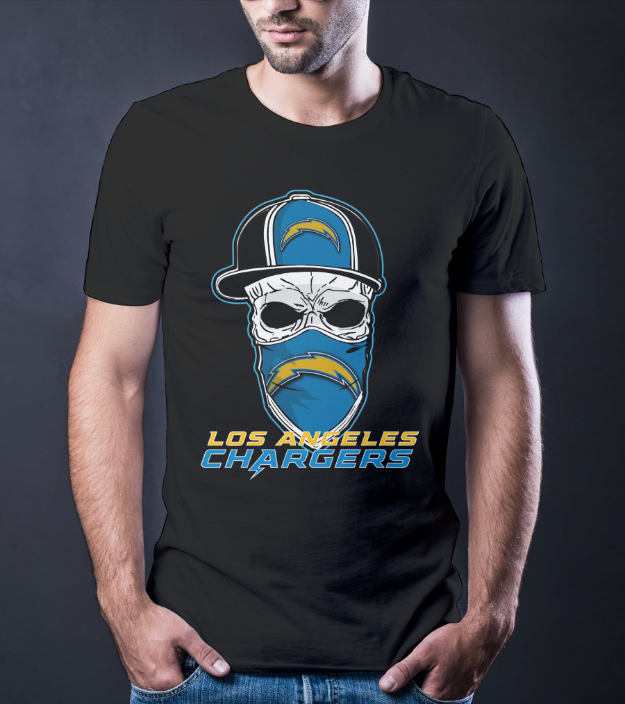 Los Angeles Chargers Skull With Hat T-Shirt