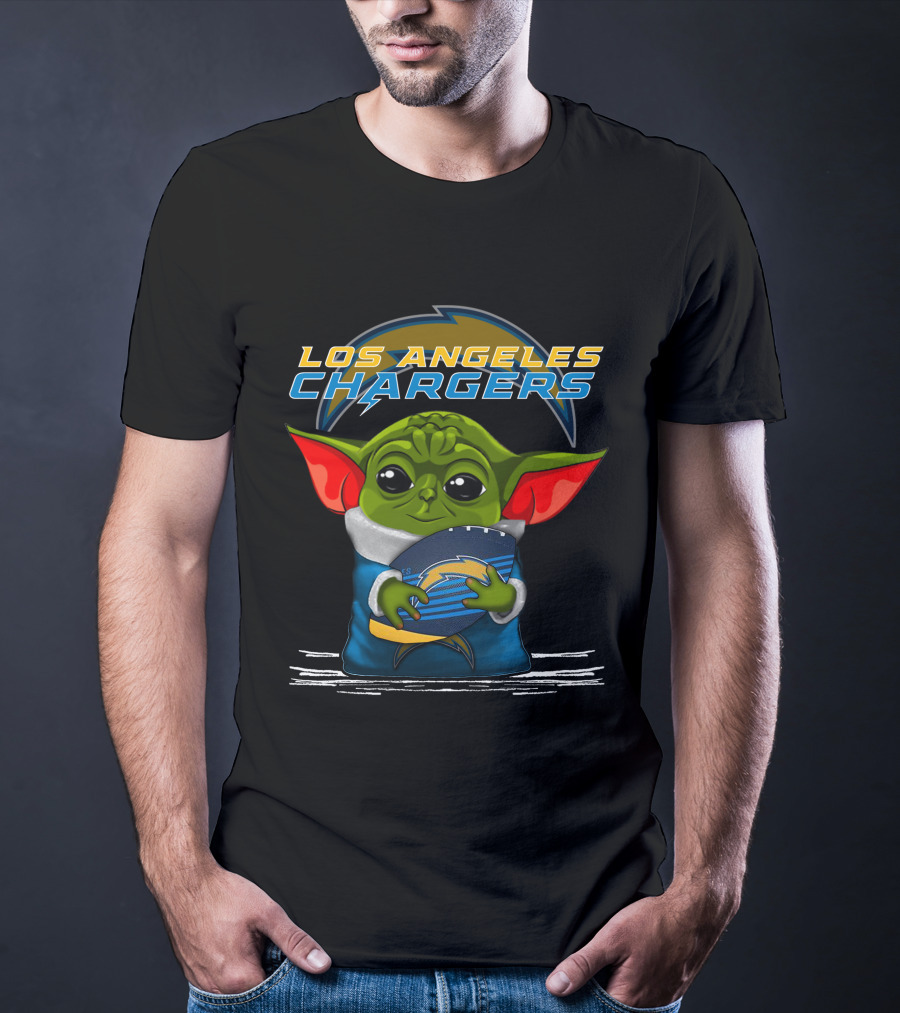 Los Angeles Chargers Yoda Football T-Shirt