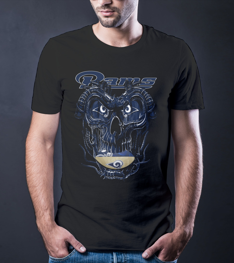 Rams Dragonskull Los Angeles Football Motif T-Shirt