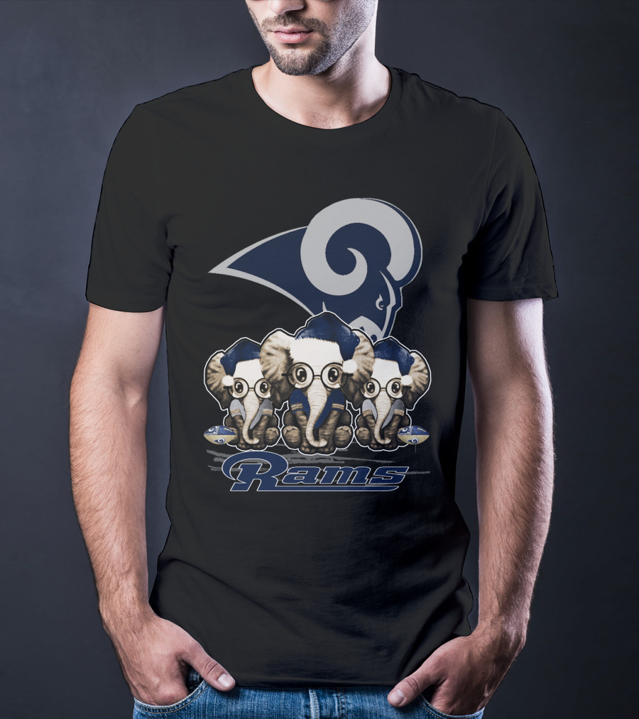 Elephant Xmas Los Angeles Rams T-Shirt