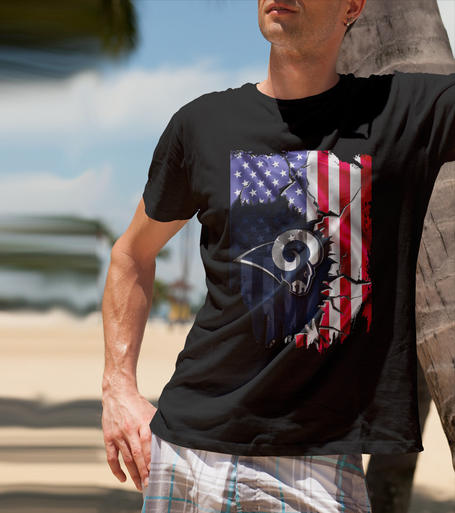 American Flag Los Angeles Rams T-Shirt