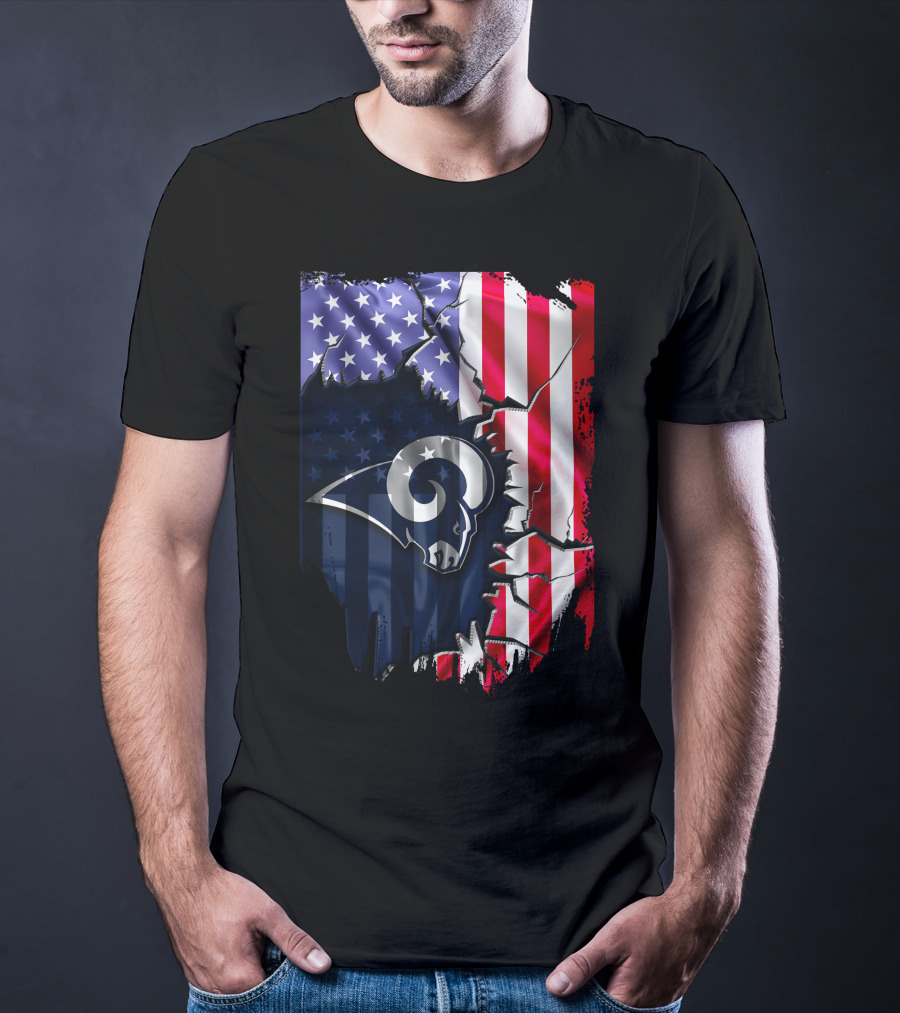 American Flag Los Angeles Rams T-Shirt