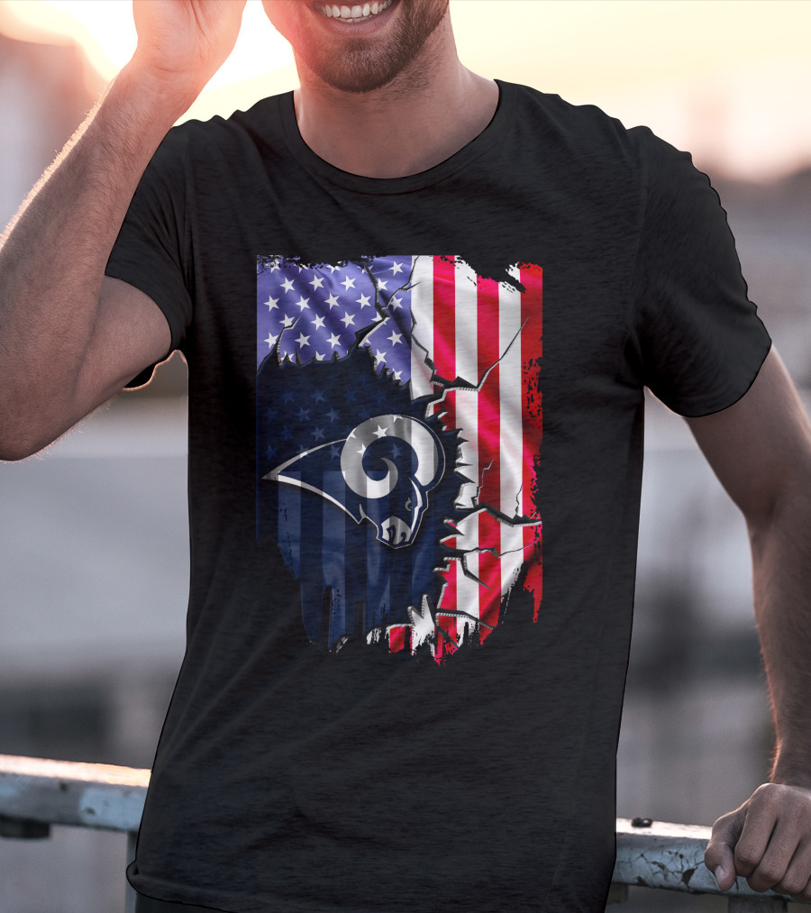 American Flag Los Angeles Rams T-Shirt