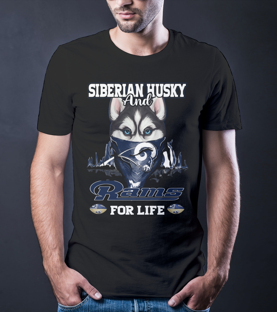 Siberian Husky And Rams For Life T-Shirt