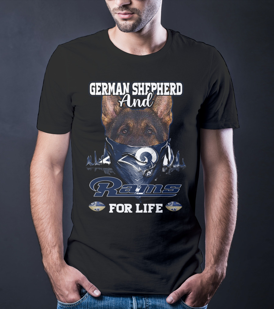 German Shepherd And Rams For Life Los Angeles T-Shirt