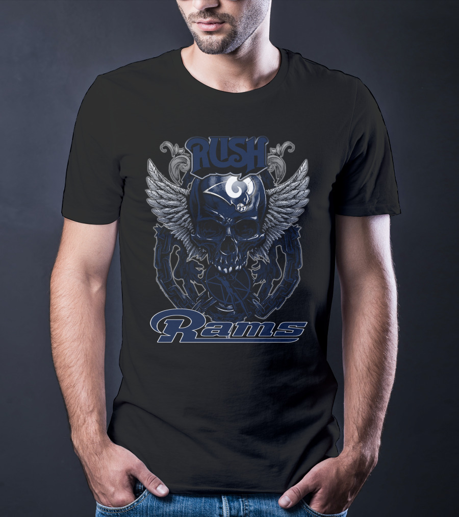Rush Rams Skull With Wings And Helmet T-Shirt