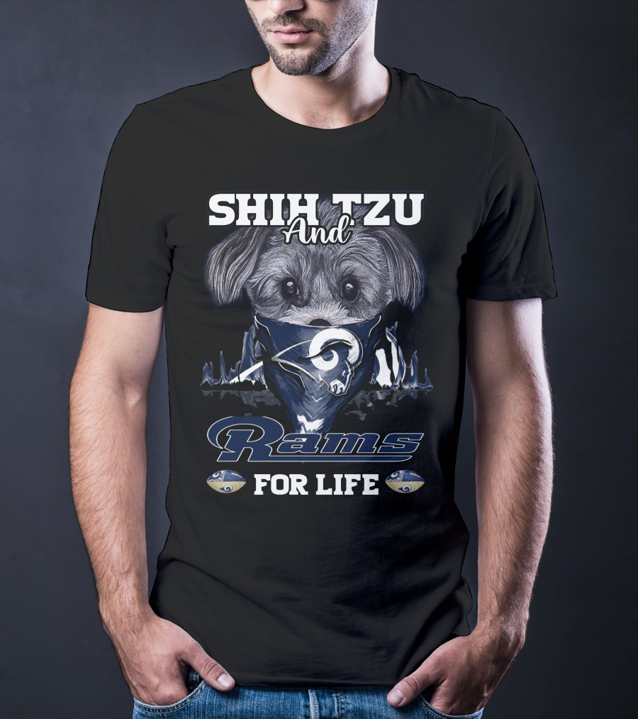Shih Tzu And Rams For Life T-Shirt