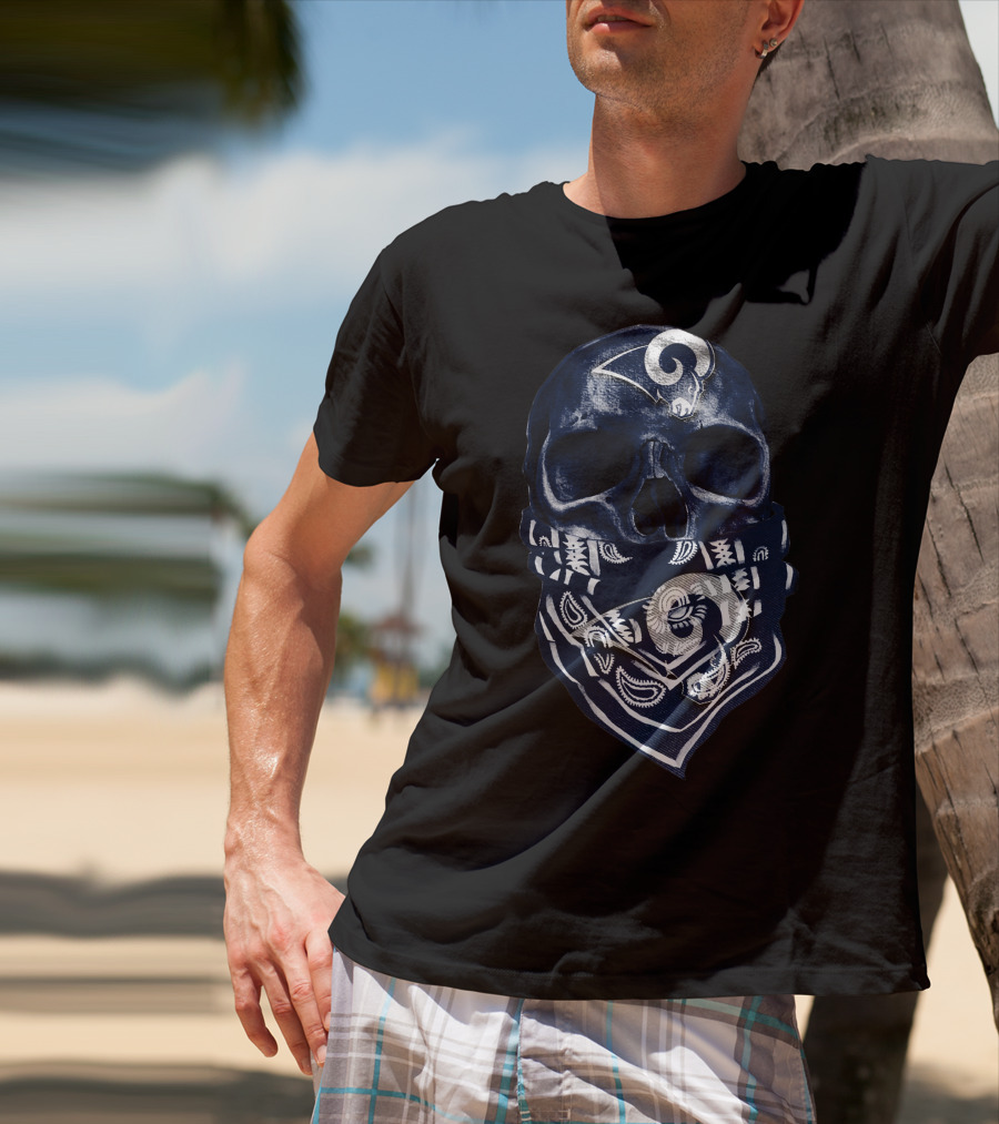 Los Angeles Rams Skull Bandana T-Shirt