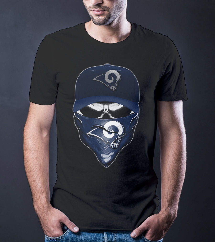 Los Angeles Rams Skull Bandana Cap T-Shirt